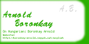 arnold boronkay business card